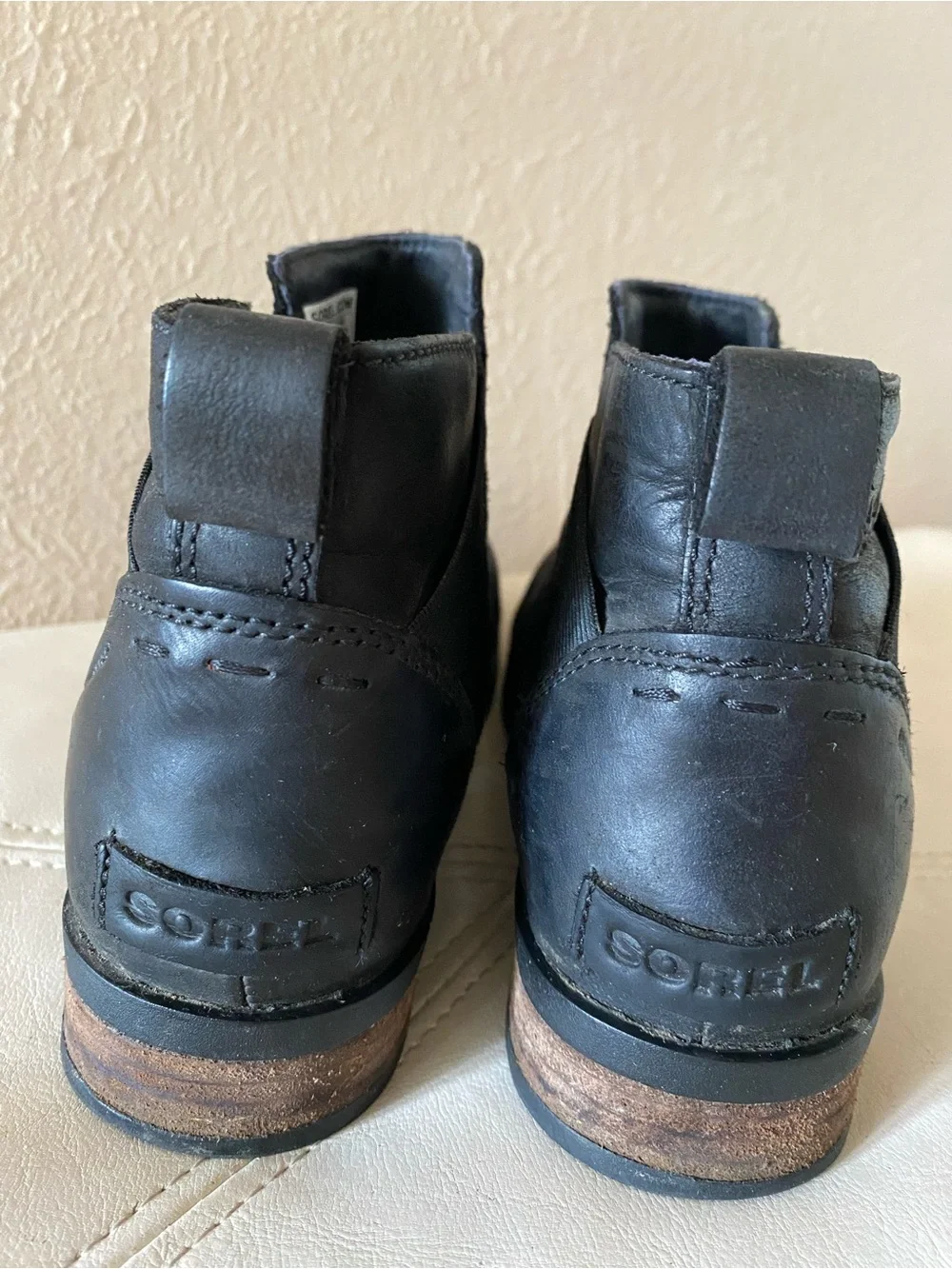 Sorel Emelie Chelsea Boots Women 8 Black Waterproof Leather Ankle gorpcore Y2K